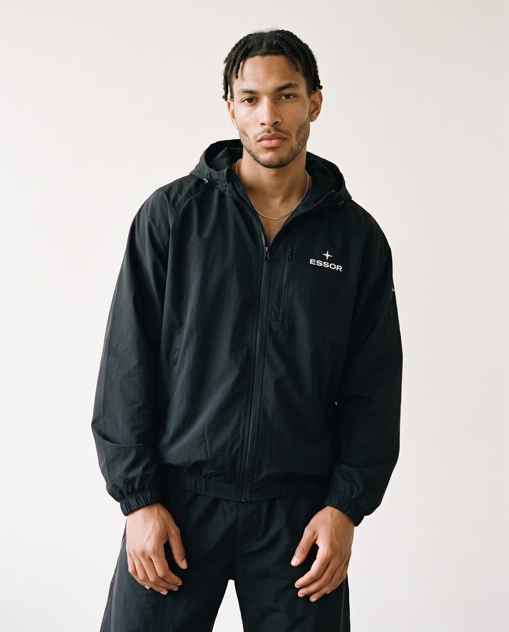 Trainingsjacke «Élan», Schwarz, Herren-Model, von vorne