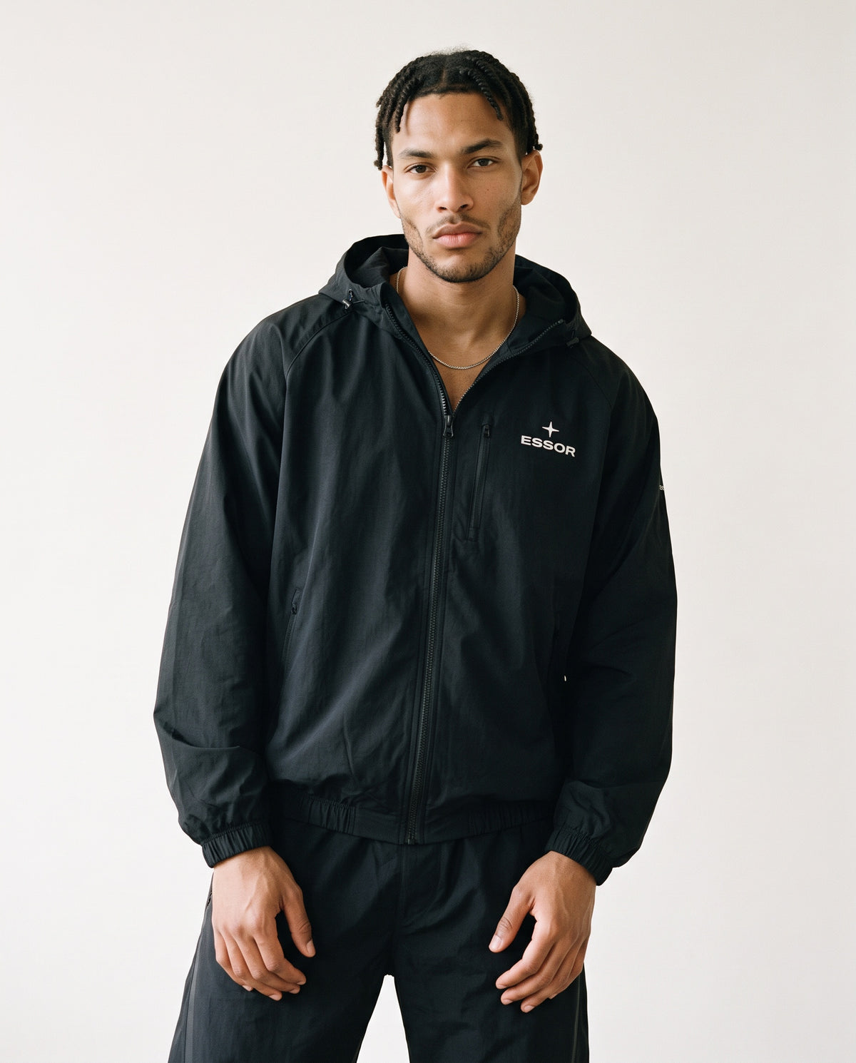 Trainingsjacke «Élan», Schwarz, Herren-Model, von vorne