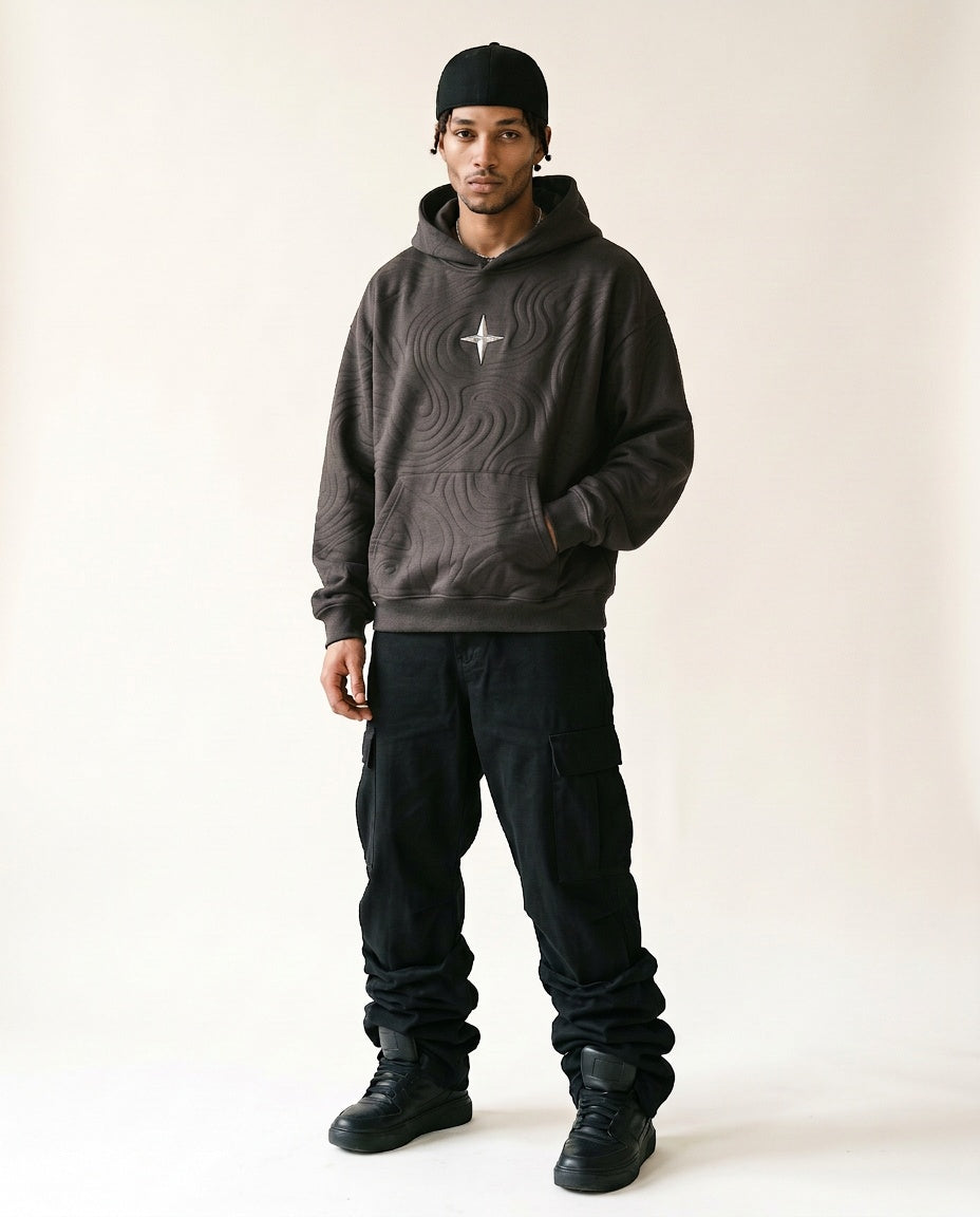 Kapuzenpullover «360° Lifestyle», Dunkelgrau, Herren-Model, von vorne