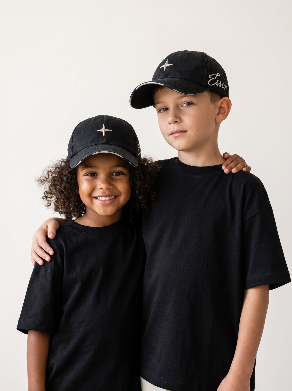 Kinder-Kappe «Script», Schwarz, Kinder-Models