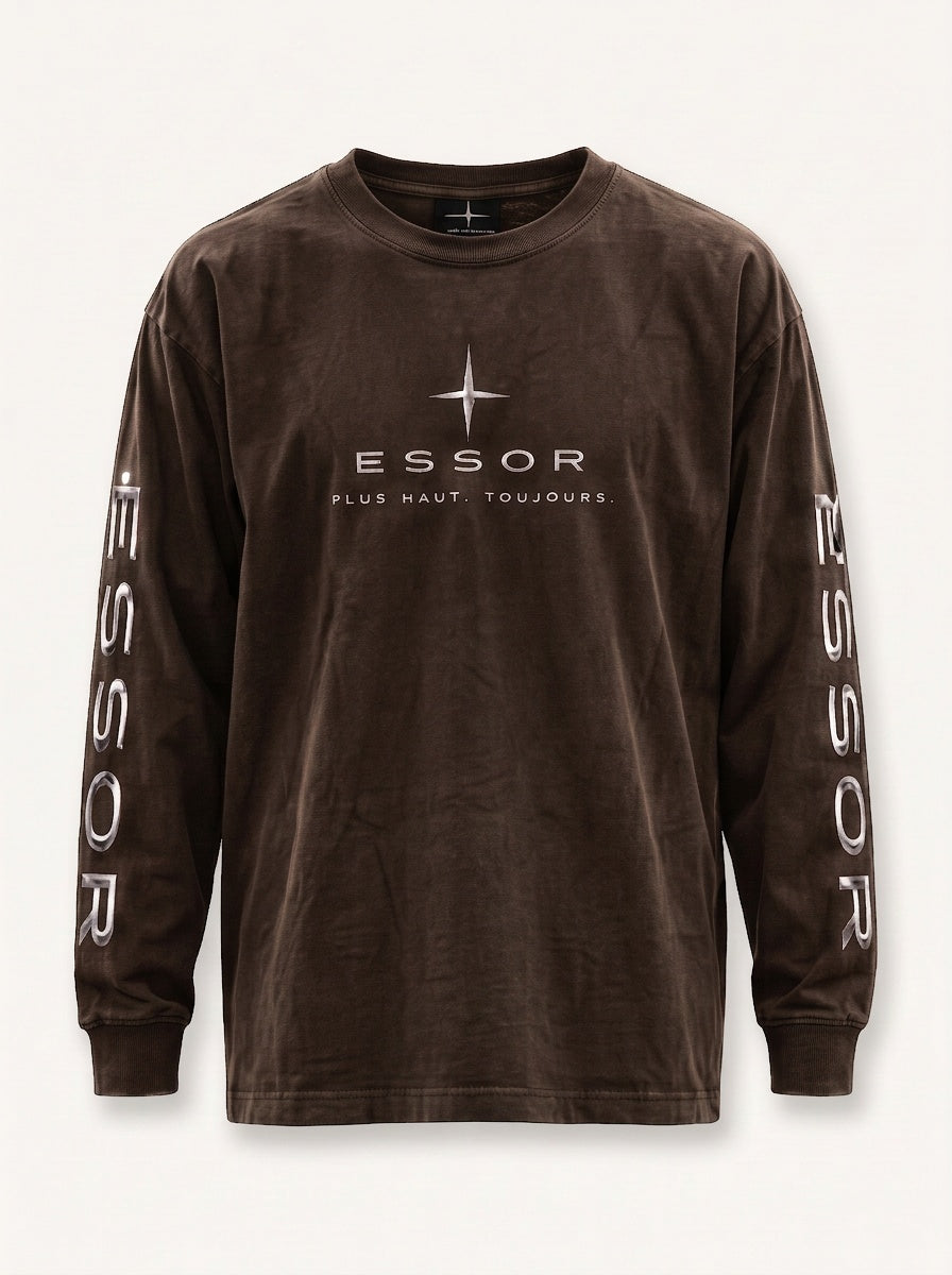 Langarmshirt «Globe», Taupe, Produktbild