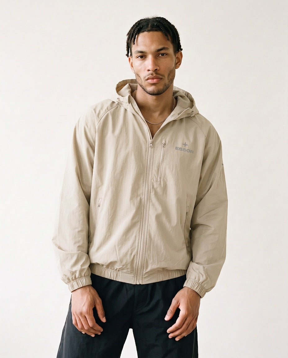 Trainingsjacke «Élan», Naturweiss, Herren-Model, von vorne