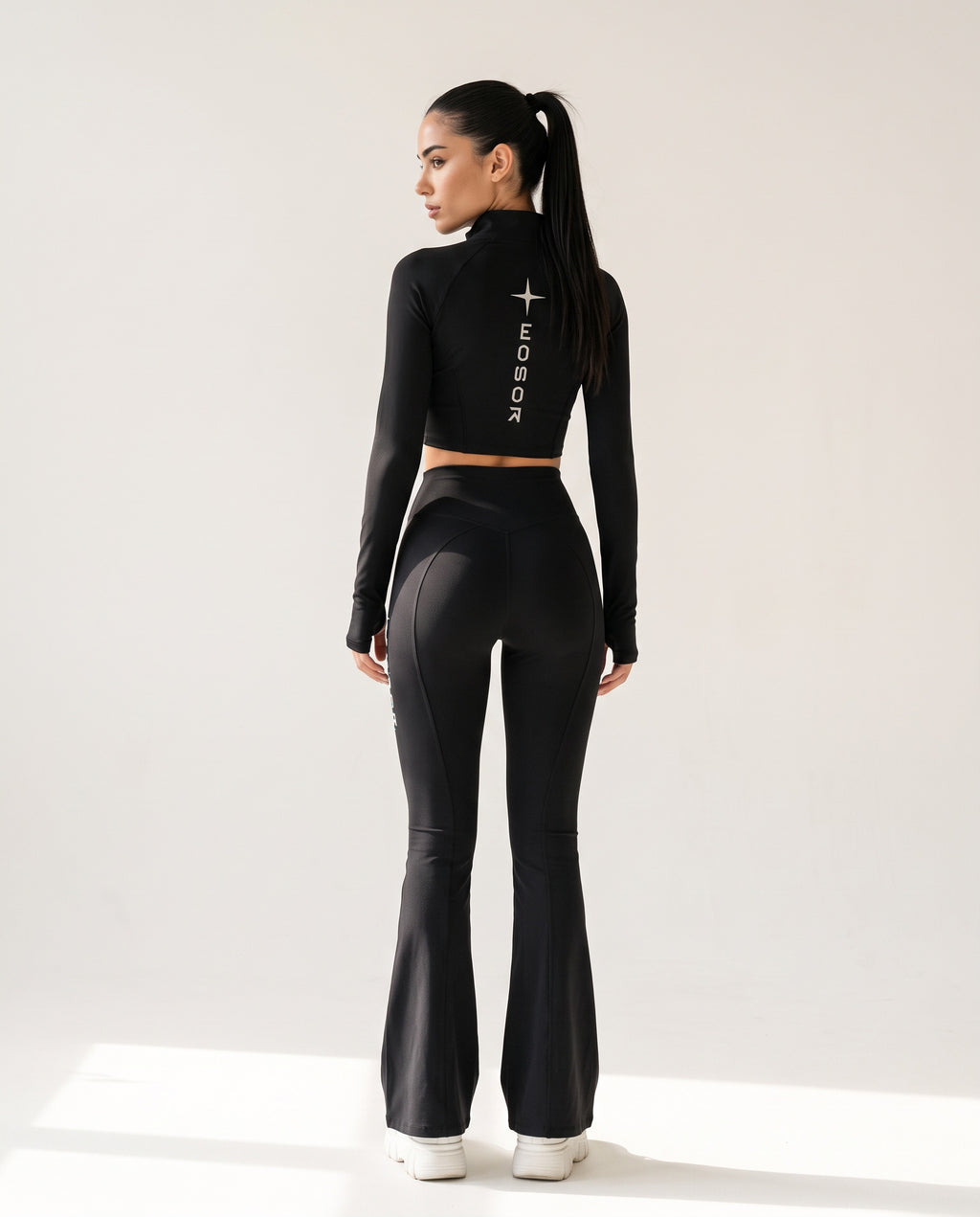 Leggings «Étoile», Schwarz, Damen-Model, von hinten