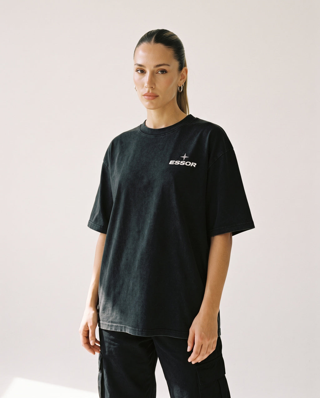 T-Shirt «Envol», Schwarz, Damen-Model, von vorne