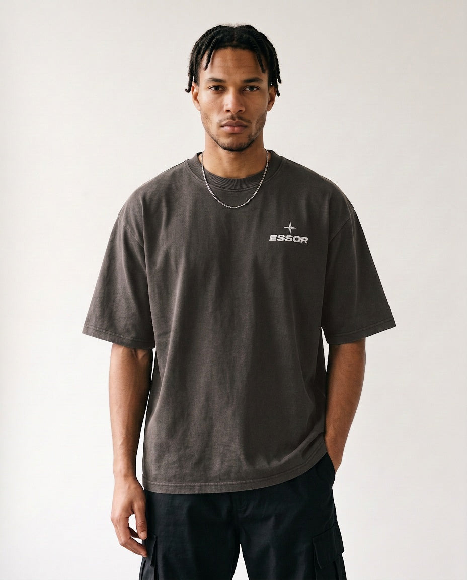 T-Shirt «Envol», Dunkelgrau, Herren-Model, von vorne