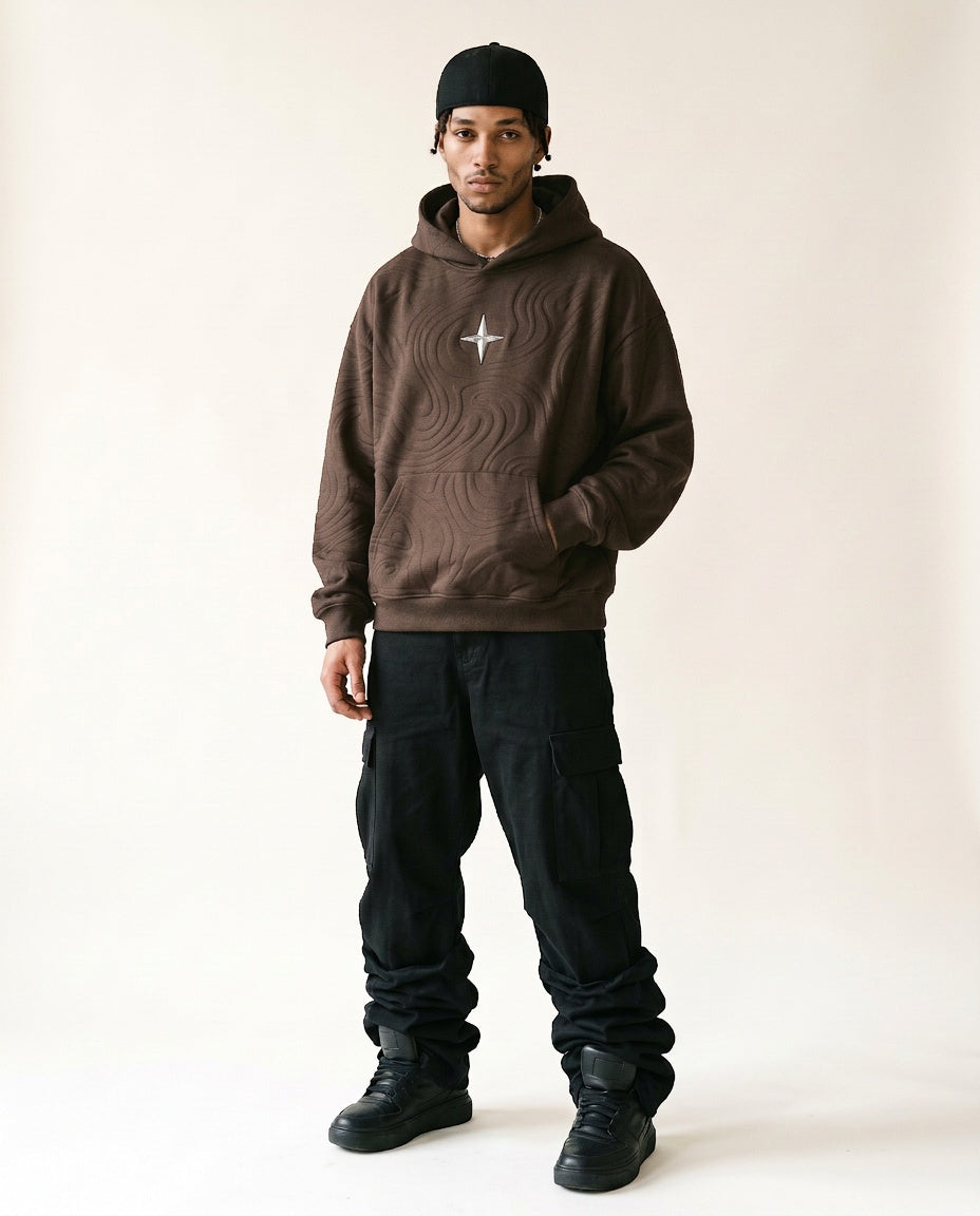 Kapuzenpullover «360° Lifestyle», Taupe, Herren-Model, von vorne