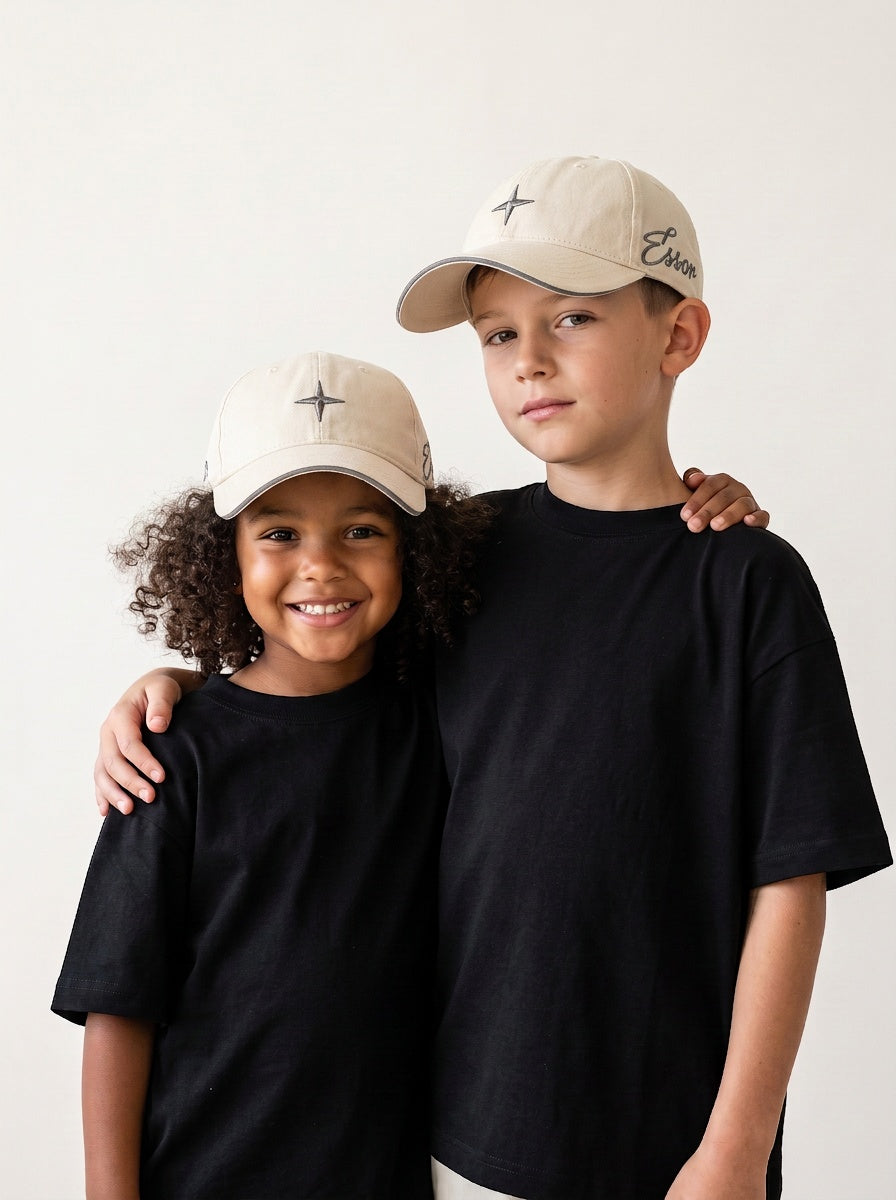 Kinder-Kappe «Script», Naturweiss, Kinder-Models