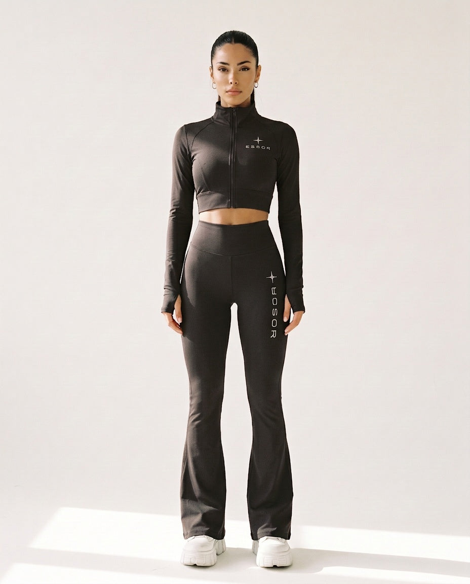 Leggings «Étoile», Dunkelgrau, Damen-Model, von vorne