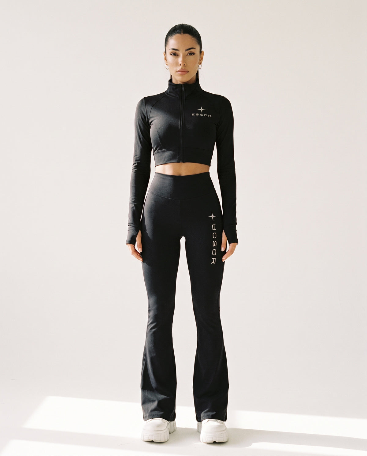 Leggings «Étoile», Schwarz, Damen-Model, von vorne