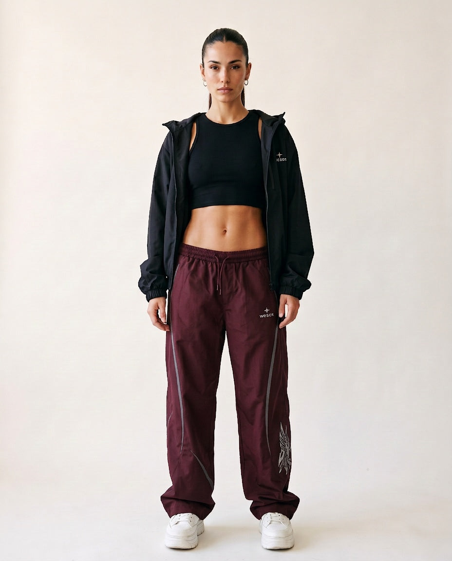 Trainingshose «Élan», Bordeaux, Damen-Model, von vorne