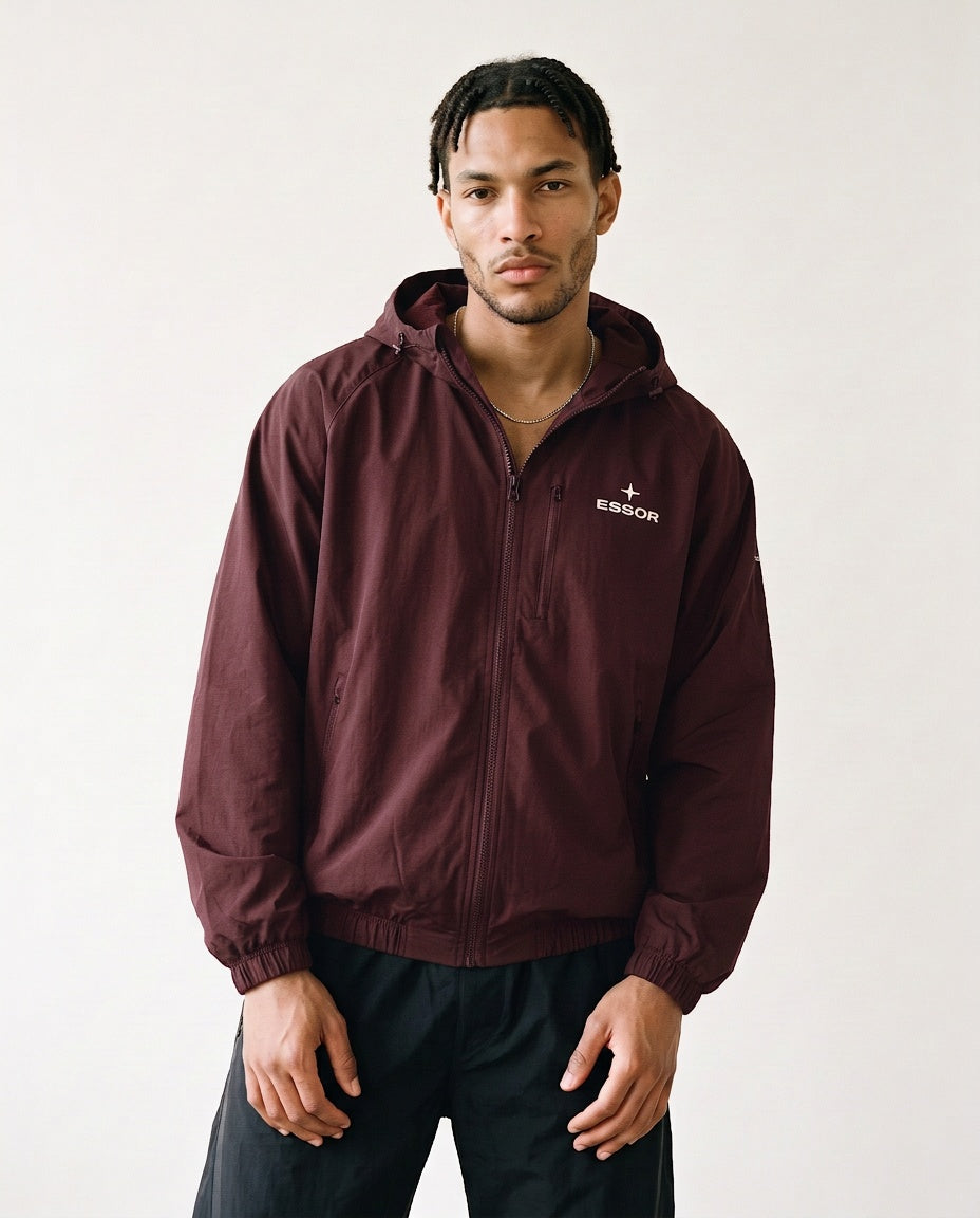 Trainingsjacke «Élan», Bordeaux, Herren-Model, von vorne