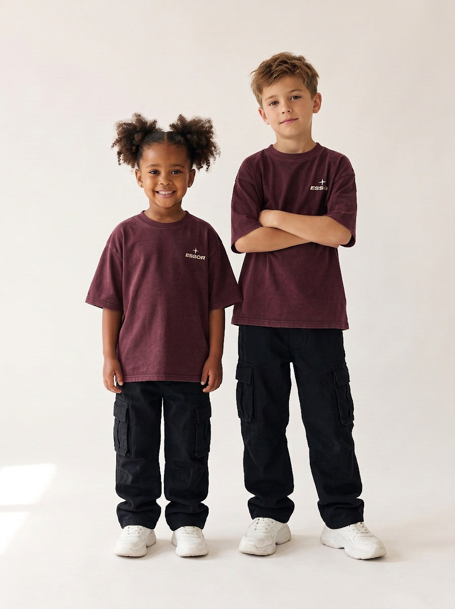 Kinder-T-Shirt «Envol», Bordeaux, Kinder-Models
