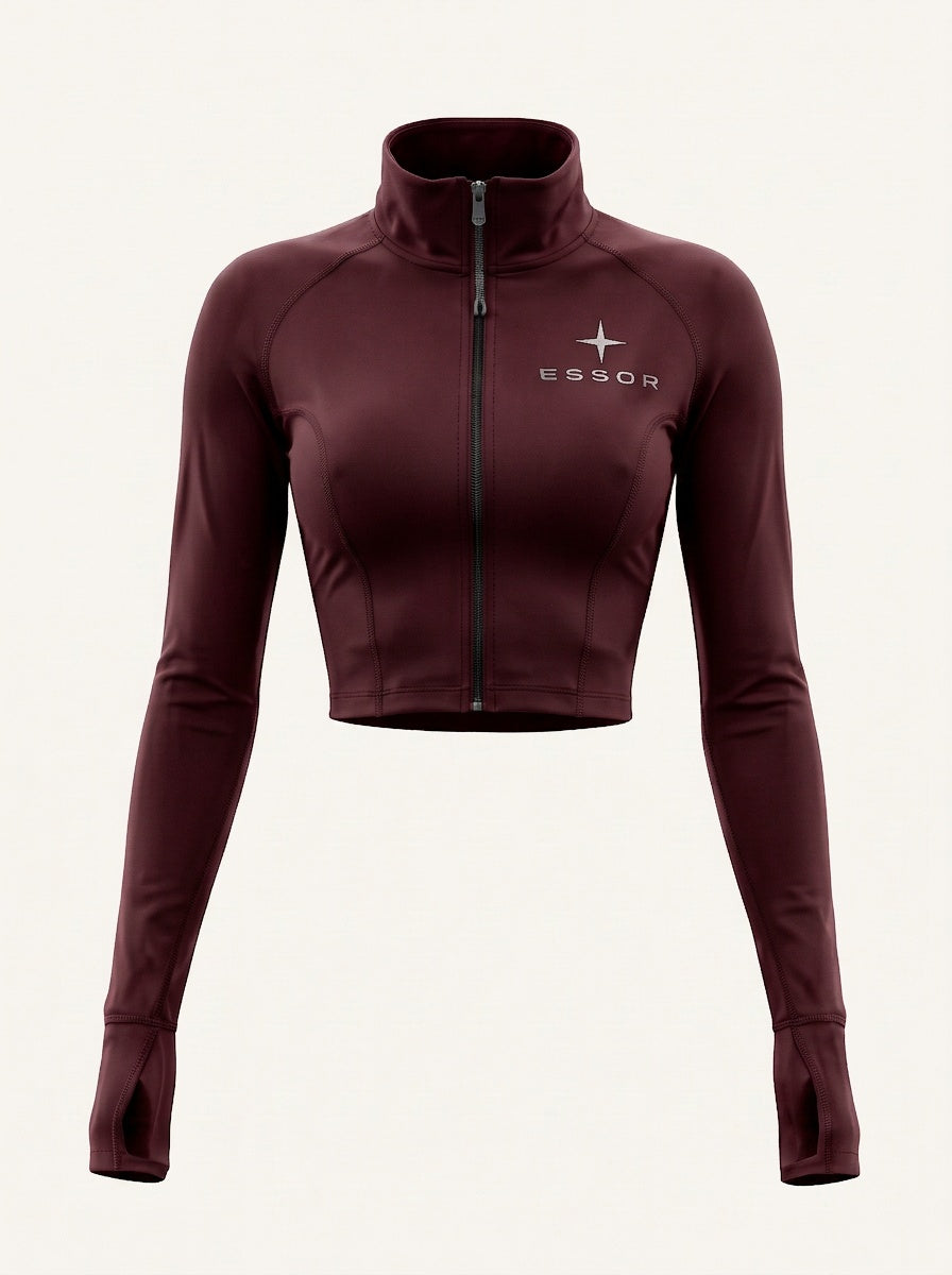 Kurze Zip-Jacke «Étoile», Bordeaux, Produktbild