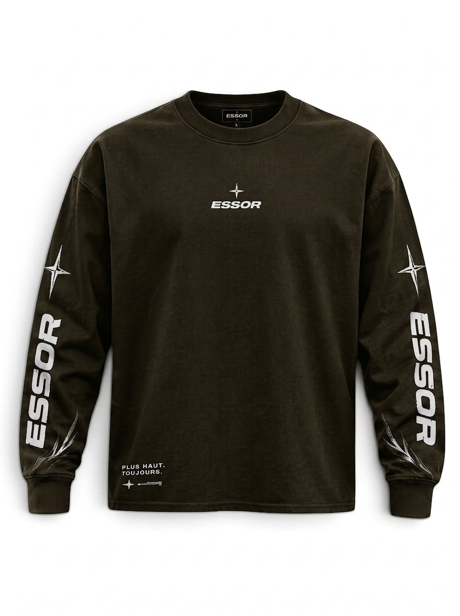 Langarmshirt «Envol», Olivgrün, Produktbild