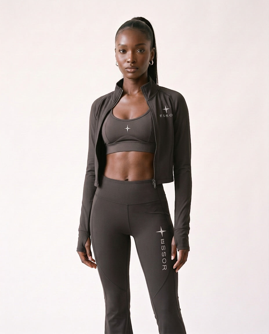 Sport-BH «Altitude», Dunkelgrau, Damen-Model, von vorne