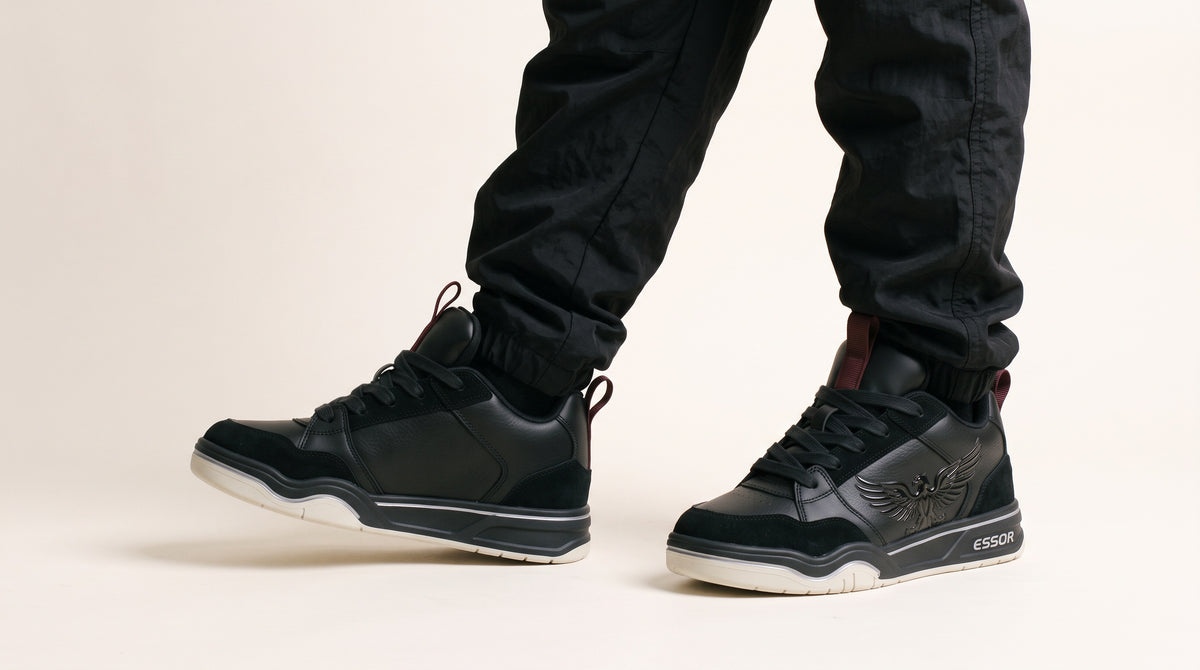 Junior Sneaker «Nuit», Schwarz, am Fuss