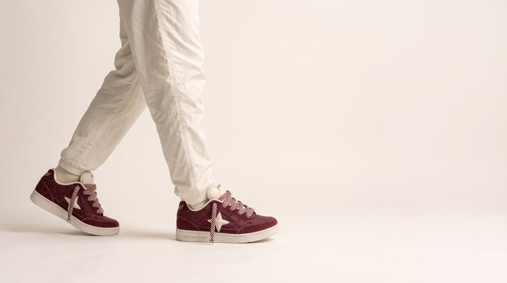 Sneaker «Velours», Bordeaux, am Fuss