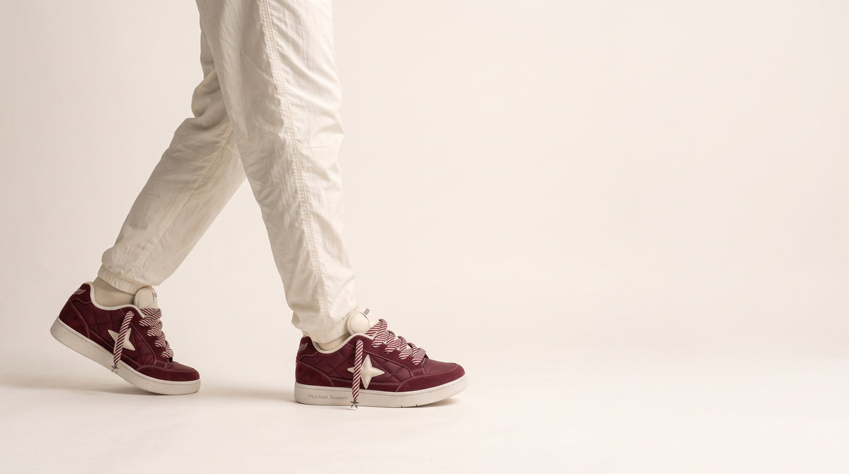 Sneaker «Velours», Bordeaux, am Fuss