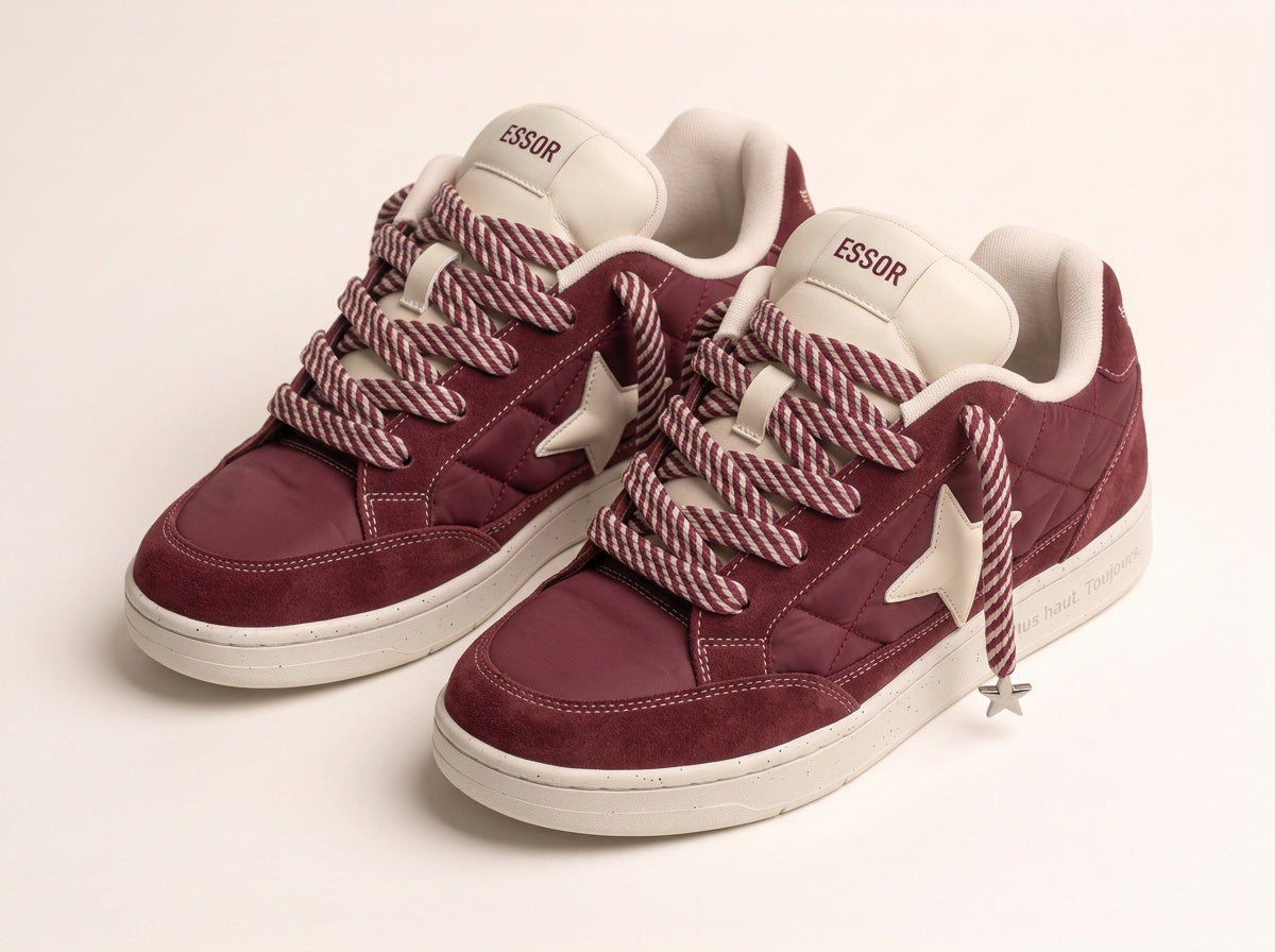 Sneaker «Velours», Bordeaux, Produktbild von vorne