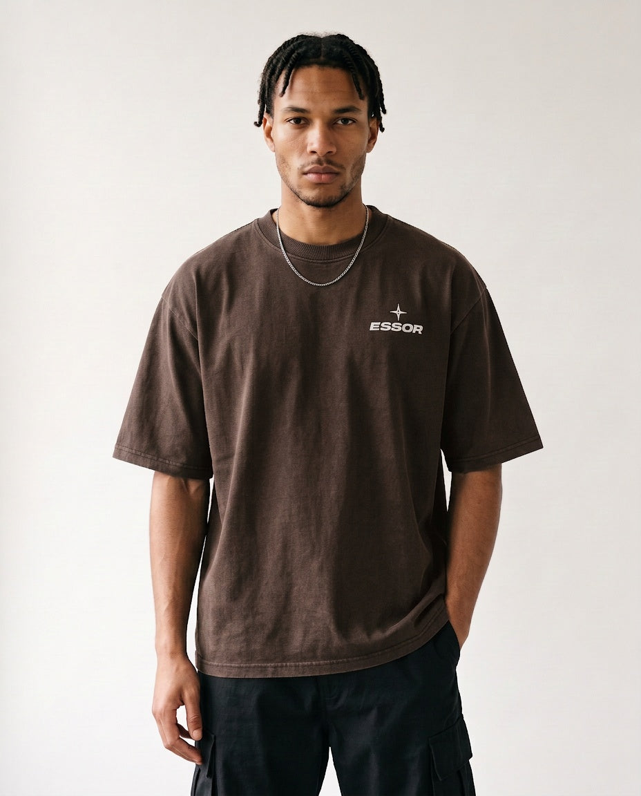 T-Shirt «Envol», Taupe, Herren-Model, von vorne
