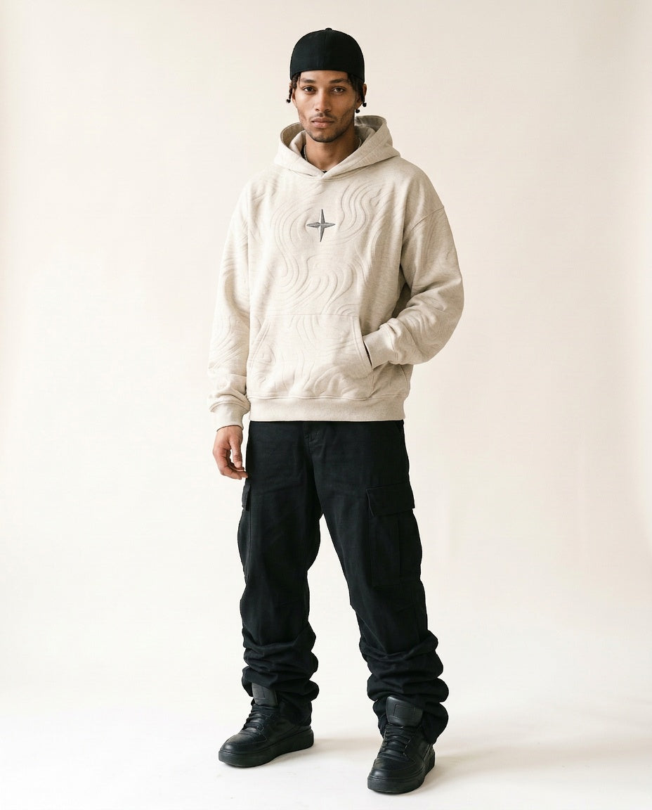 Kapuzenpullover «360° Lifestyle», Naturweiss, Herren-Model, von vorne