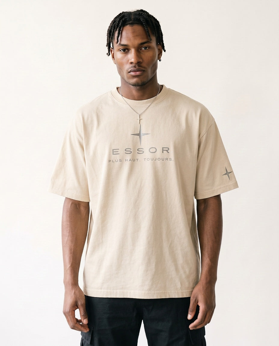 T-Shirt «Globe», Naturweiss, Herren-Model, von vorne