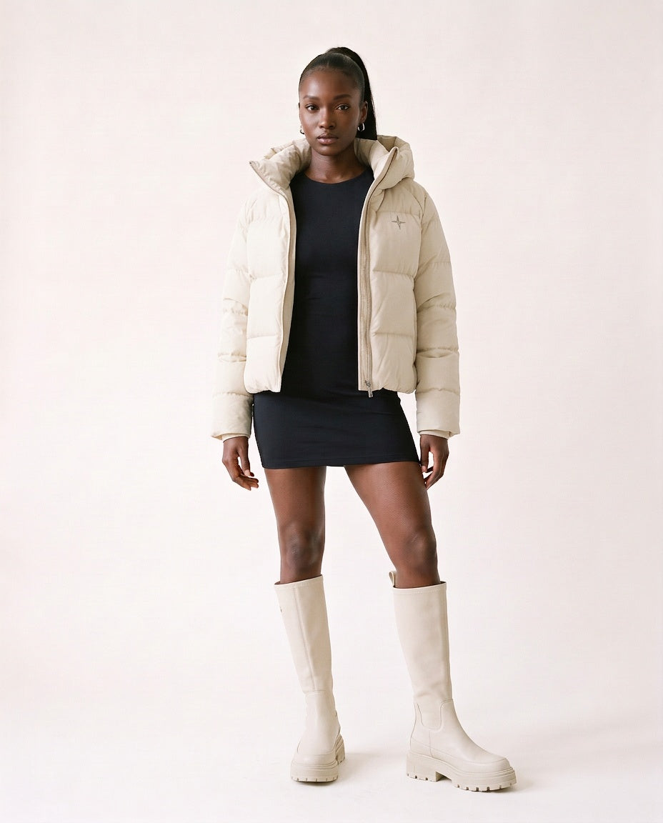 Plateau-Stiefel «Sommet», Naturweiss, Damen-Model