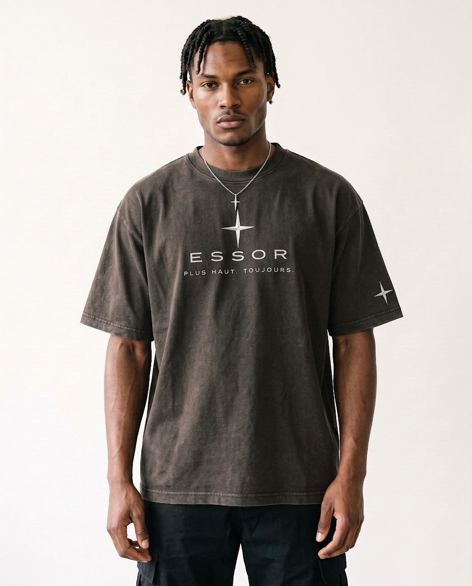 T-Shirt «Globe», Dunkelgrau, Herren-Model, von vorne