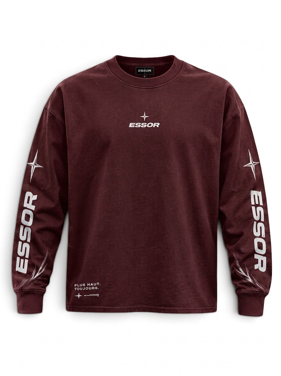 Langarmshirt «Envol», Bordeaux, Produktbild