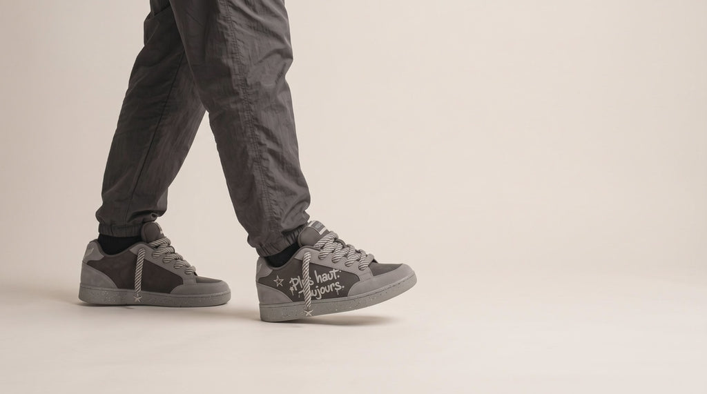 Sneaker «Béton», Dunkelgrau, Video am Fuss